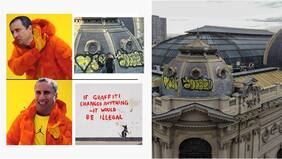 “Les gusta la falsa expo de Banksy…”: el debate tras querella contra autores de rayados en el Museo de Bellas Artes