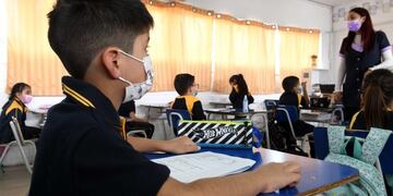 Niños con mascarilla