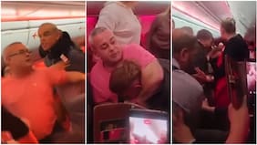 Captan violento altercado entre pasajeros que obligó a desviar un vuelo y aterrizar de emergencia en Bélgica