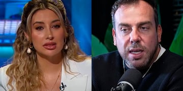 Camila Andrade y Francisco Kaminski en pantallazos de Only Fama y del podcast de él, respectivamente.