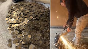 La hizo de oro con alcancía impenetrable: ahorró monedas de $500 durante dos años y el monto que juntó sorprendió a todos