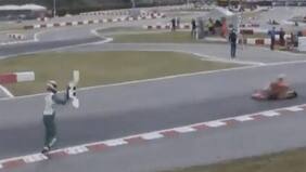 Piloto tuvo día de furia: lanzó pieza a la pista y agregió a competidores