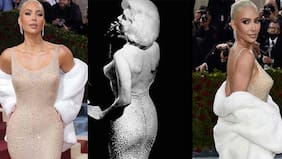 Kim Kardashian lució en la gala del MET el famoso vestido transparente de Marilyn Monroe