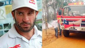 Francisco "Chaleco" López combate las llamas a pala limpia en el sur