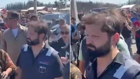 “¡Nunca has agarrado una pala!“: graban gritos e insultos contra el Presidente Boric en sector devastado por incendios