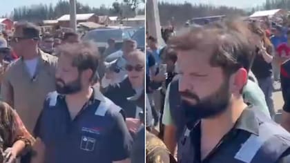 “¡Nunca has agarrado una pala!“: graban gritos e insultos contra el Presidente Boric en sector devastado por incendios