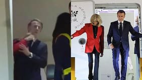 Un video captó cómo el presidente de Francia recibió un charchazo... de su esposa