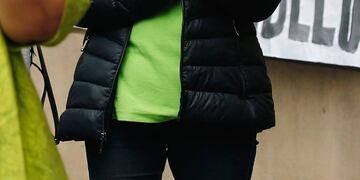 Funcionarios del Hospital Sotero del Rio se manifiestan en el frotis del ministerio de Hacienda 28/9/2023.