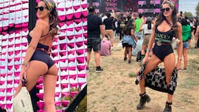 ¡Grrr...!: "La Leona" Barrientos llegó en traje de baño a Lollapalooza