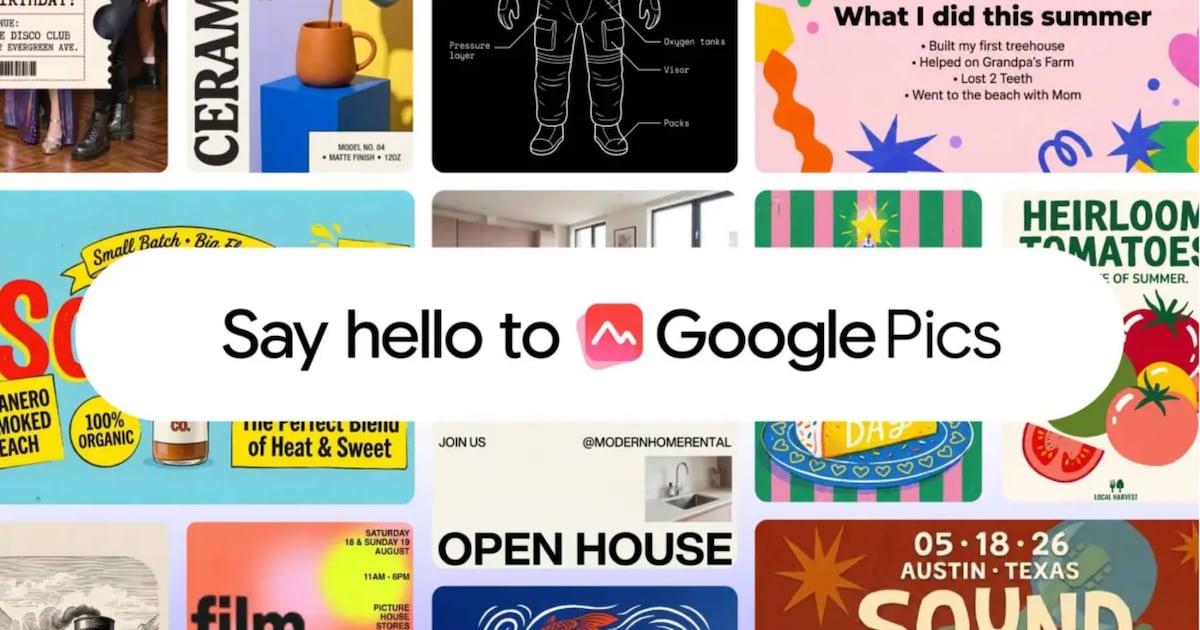 Google lanza Pics, su nueva herramienta con inteligencia artificial para competir con Canva y Adobe en diseños