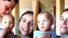 "No le he comprado nada. Voy buscando ropa de otras guagüitas que van creciendo para reciclar y se viste de eso...": María Gracia Omegna y su hija junto a Gonzalo Valenzuela