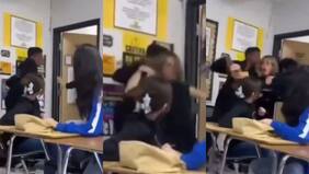 Imágenes fuertes: profesora terminó en el suelo por intentar detener pelea entre alumnos en Texas