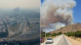 Santiago otra vez tapado en humo por incendios forestales: hay Alerta Roja en tres comunas