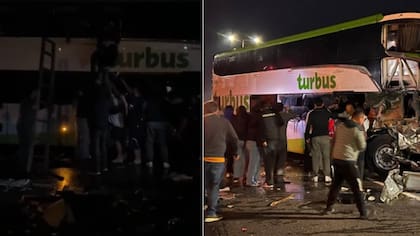 “¡Mantengan la calma!“: fuertes imágenes tras fatal choque entre bus de pasajeros y camión en la Ruta 5 Sur
