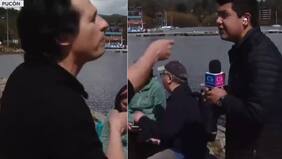 Cortaron despacho: furioso vecino de Pucón interrumpe y acusa en vivo a periodista de CHV