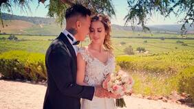 Las fotos del romántico matrimonio del crack de la Roja Edu Vargas y la brasileña Daniela Colett