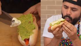 Tiktoker extranjero volvió a preparar un completo chileno tras críticas: recibió halagos