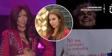 Qué significa el cartel viral en show de Karen Paola durante Festival de Las Condes: tiene relación con Myriam Hernández
