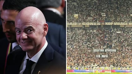 “Infantino asesino”: hinchas despliegan duros mensajes contra la “mafia FIFA” en partido de la Champions League