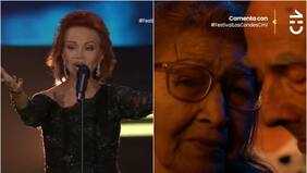El emotivo momento que protagonizó una pareja de abuelitos en medio del show de Paloma San Basilio en el Festival de Las Condes