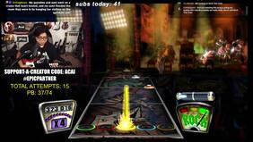 Streamer logra pasar todas las canciones de Guitar Hero 2 sin parar y sin fallar una nota