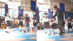 “No lo pensé dos veces”: la historia detrás del tierno viral del padre que acompañó a su hija a bailar en acto de Fiestas Patrias