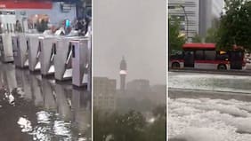 Intensa granizada, Metro con inundaciones y cortes de luz: Alerta Roja por feroz tormenta en la Región Metropolitana