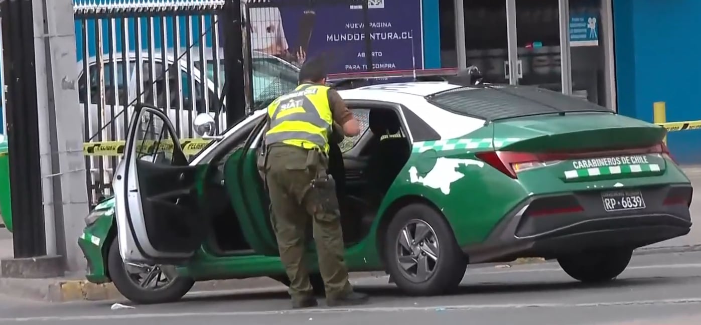 La radiopatrulla involucrada en atropello de 4 personas en La Florida. (Imagen de CHV Noticias)