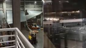 Los impactantes registros del desastre que provocó el viento en Aeropuerto de Santiago
