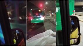 Video muestra el momento en que un bus del Transantiago impacta a una ambulancia en plena Alameda