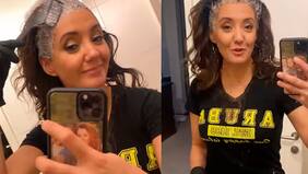 "¡Sorpresa! Esta es mi realidad. Sí, me tiño yo. ¿Quién no se ha teñido en su casa...?", comenta Priscilla Vargas y comparte el proceso