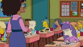 Esta es la señorita Peyton, la profesora que reemplazará a la profesora Krabappel en Los Simpson
