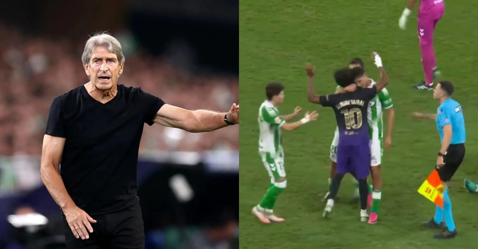 Pellegrini explotó tras derrota del Betis ante el Barcelona: Lamine Yamal salió al baile