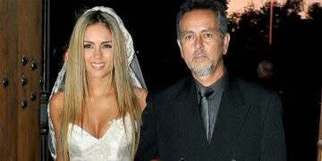 Maura Rivera y su padre, durante el matrimonio de la bailarina con Mark González.
