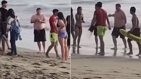 Insólito video: familiares llenan de insultos a salvavidas que rescató a uno de ellos y se filtra motivo del enojo