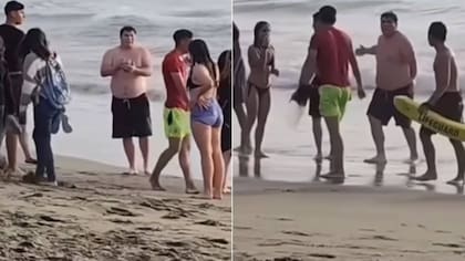 Insólito video: familiares llenan de insultos a salvavidas que rescató a uno de ellos y se filtra motivo del enojo