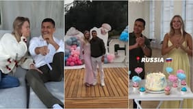 En Italia, Chile y Rusia: Alexis Sánchez y Alexandra Litvinova mostraron cómo fue la revelación de género de su hija