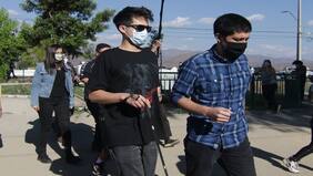 Gustavo Gatica llegó a votar a la Escuela Andalien de Colina