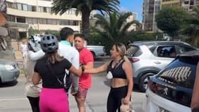 Trataron de frenarlo, pero igual lanzó un cornete: graban furiosa pelea de seleccionado chileno en Viña del Mar