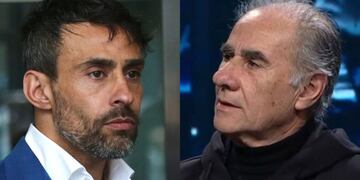 Jorge Valdivia en una foto de archivo. Su padre, Luis, en un pantallazo de Primer Plano.