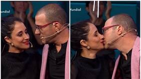 Julián Elfenbein y Elisa Zulueta sorprenden con particular beso en Pasapalabra Mundial