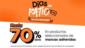 Del 25 al 28 de Julio: descuentos increíbles en los Días de Patio en Patio Outlet