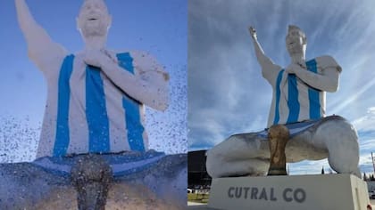 “La tercera pierna del GOAT”: la criticada mega estatua de Messi en Argentina