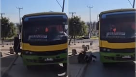 Denuncian por violencia intrafamiliar a chofer que arrojó a expareja de su micro en Llolleo: testigos grabaron la agresión