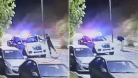 Le rompió el rostro de un portazo: cámara captó brutal agresión a guardia municipal en plena vía pública