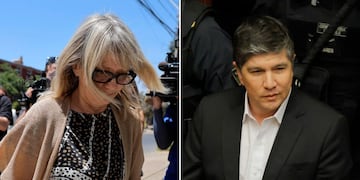 María Eugenia Garrido, la esposa de Manuel Monsalve, llegando al Anexo Capitán Yáber. (Foto: Aton)