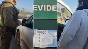 “¡Bájese! ¡Me mintió!“: graban a chofer extranjero que intentó sobornar a carabinero con $10 mil y lanzó insólita frase