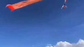 El impactante video de una niña que salió volando con un cometa