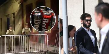 Guardias en el barrio del Presidente Boric. (Fotos referenciales)