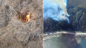 Revelan fotos: Malvados están usando velas para iniciar incendios forestales en el Biobío